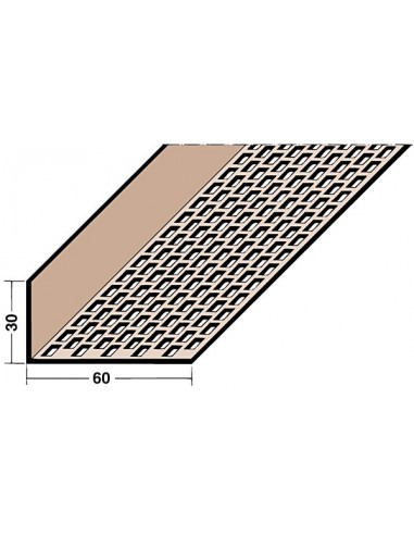 Vetracia mriežka L profil PVC - hranaté dierovanie