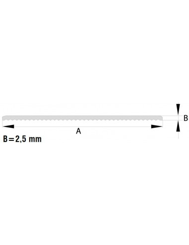 Plochá lišta v DEKORE 30 mm, 2,5 mm