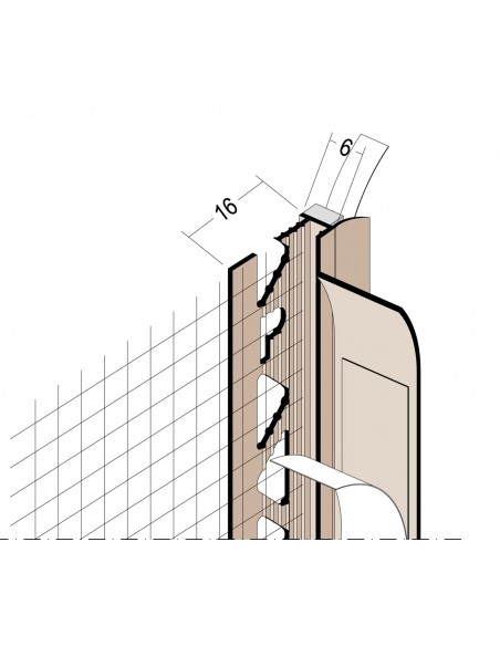 APU lišta 6 mm s manžetou a mriežkou č. 37906 - 2,60 m PROTEKTOR 4009230065724