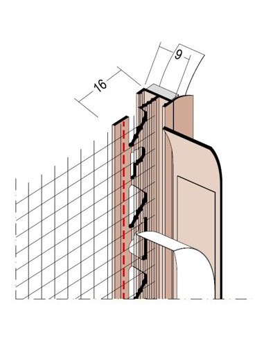 Frameseal bead with protecting lip, mesh 37909 - brown | 4009230069937
