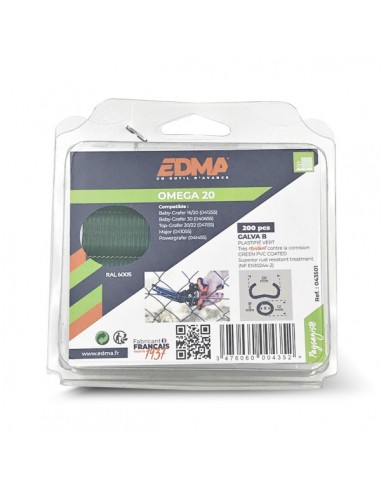 Spony omega 20 - 200 ks TOP GRAFER 20/22 zelené