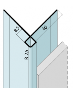 Rohový profil na prevetrávanú fasádu hliníkový