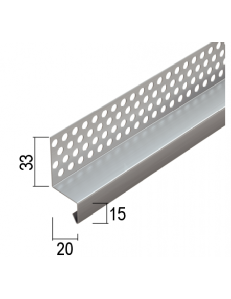 Connecting profile for plaster and ceramic 20 mm