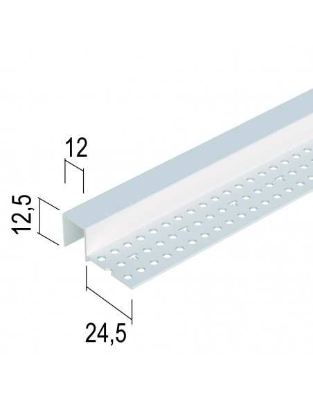 Završni profil za gips-kartonske ploče s žljebljenjem za LED