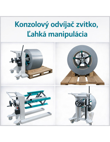 Odvíjač zvitkov konzolový, šírka zvitku 1 000 mm